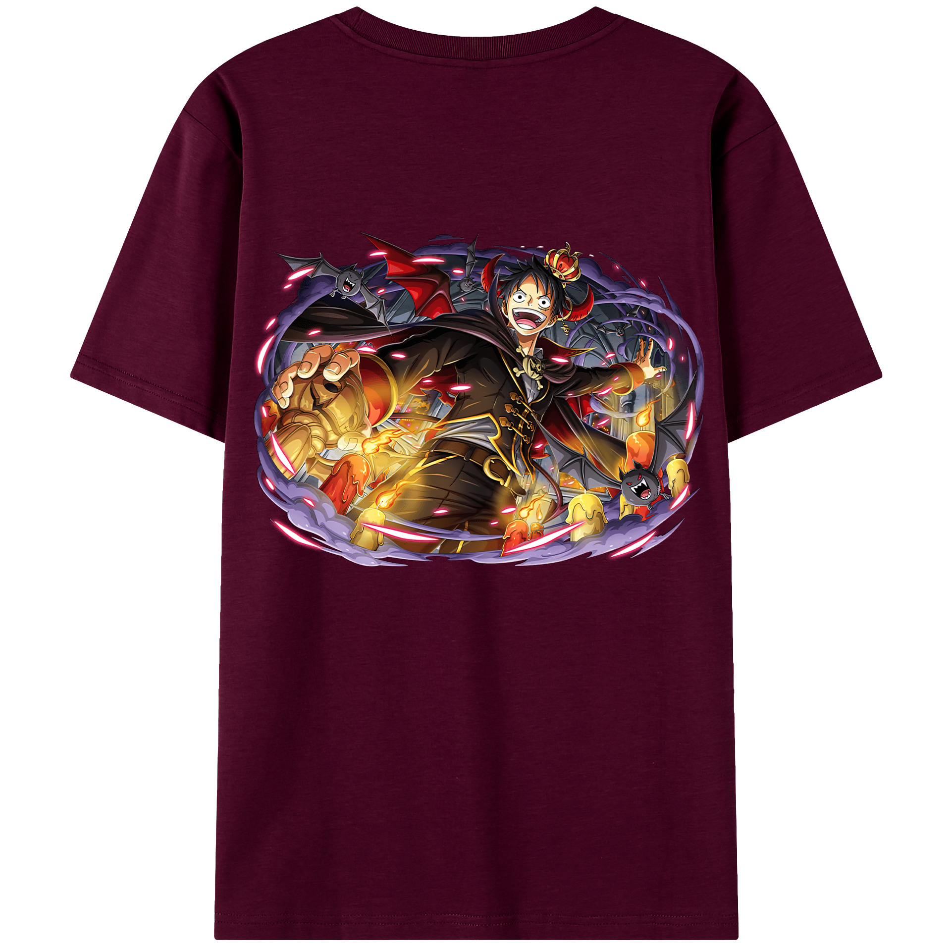 ワンピース モンキー・D・ルフィ ONE PIECE Monkey D. Luffy レディース半袖Tシャツ(バックプリント)